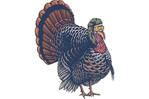 STICKY DUDE Turkey Mullet Fishing Sticker, 5 inches - Yeti Cup Vinyl Waterproof Decal for Car Laptop Wall Window Bumper