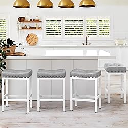 LUE BONA Counter Height Bar Stools, 24 Inch Saddle