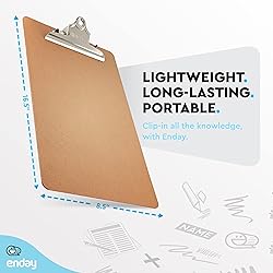Clipboard Wood with Sturdy Stainless Steel Spring