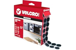 VELCRO Brand Dots with Adhesive Black | 200 Pk | 3/4" Circles | Sticky Back Round Hook and Loop Closures for Organizing, Arts and Crafts, School Projects