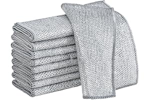 JESOT 10 Pcs Wire Dishwashing Rag, Double-Layer Non Scratch Wire Dishcloth Multipurpose Metal Cleaning Cloths for Sinks, Dishes, Cookwar, Wet and Dry