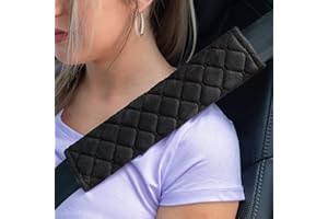 MOSEBEARS 2Pcs Car Seat Belt Cover Pads, Shoulder Seatbelt Pads Cover, Safety Belt Strap Shoulder Pad for Adults and Children(Black)