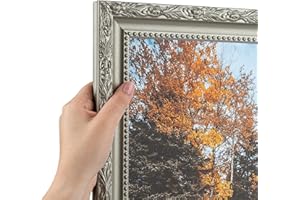 ArtToFrames 16x20 Frame, Wood Picture Frame 16 x 20 Inch Poster Frame | Classic Silver | Custom Poster Frame with Economy Acrylic & Backing | Elegant Decor for Photos Diplomas Art or Puzzles