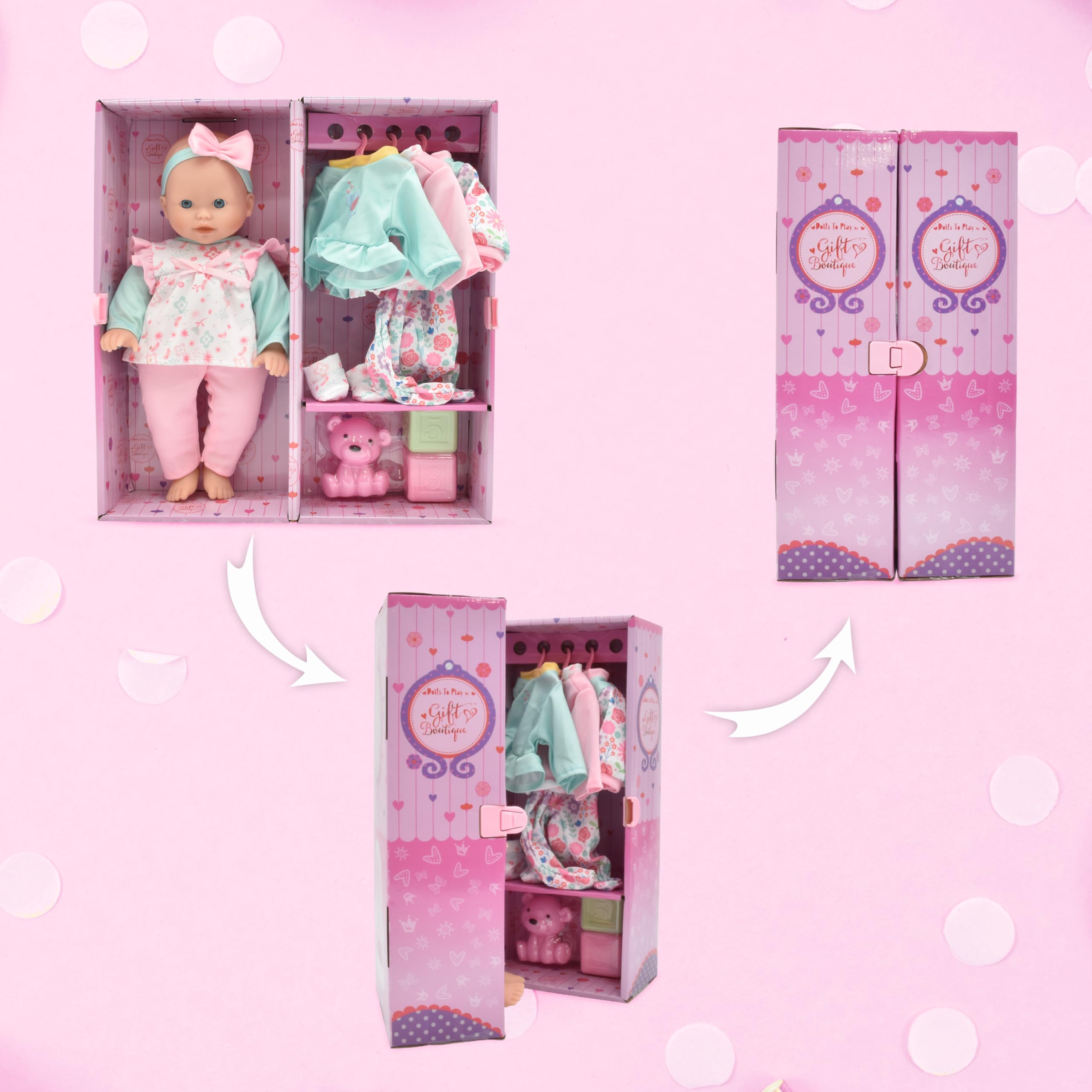 Dolls To Play Soft Body Baby Doll, 14 Inch Doll with Clothes Set and Accessories