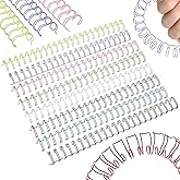120 Pcs Small Metal Double Loop Binding Wires, 8 Colors Binding Spines Combs Ring Coils Cinch Book Bindings Wire Spiral Notebook Maker, 9/16" 23 Holes, 2:1 Pitch (8 Colors)