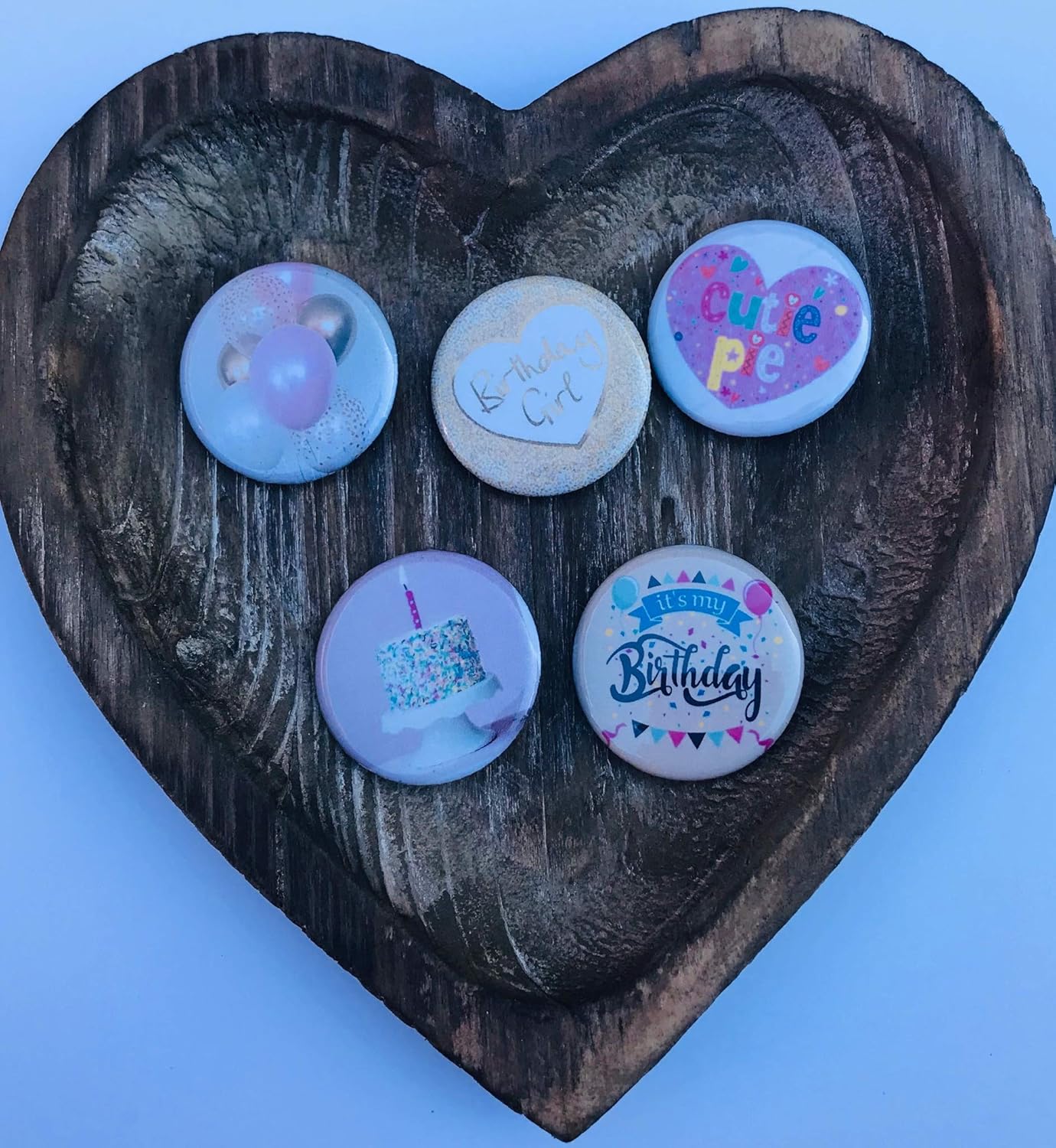 5 piece Happy Birthday Backpack pins buttons 1.25 Inch PinBack Buttons Girls birthday buttons for backpack or clothes Birthday Present for girls backpack pins: Clothing