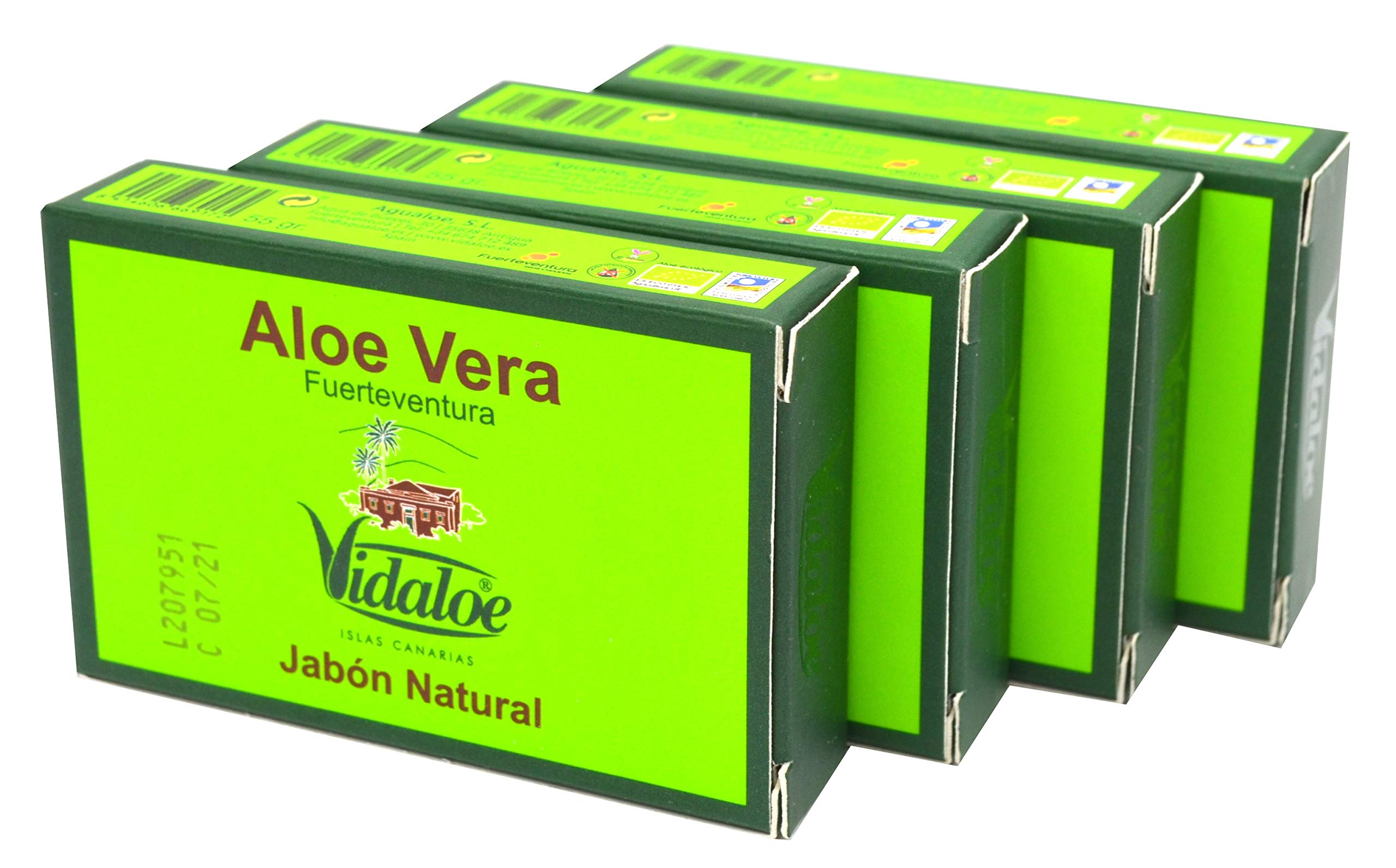 Vidaloe Aloe Vera Soap Natural 55 ml x 4 Units