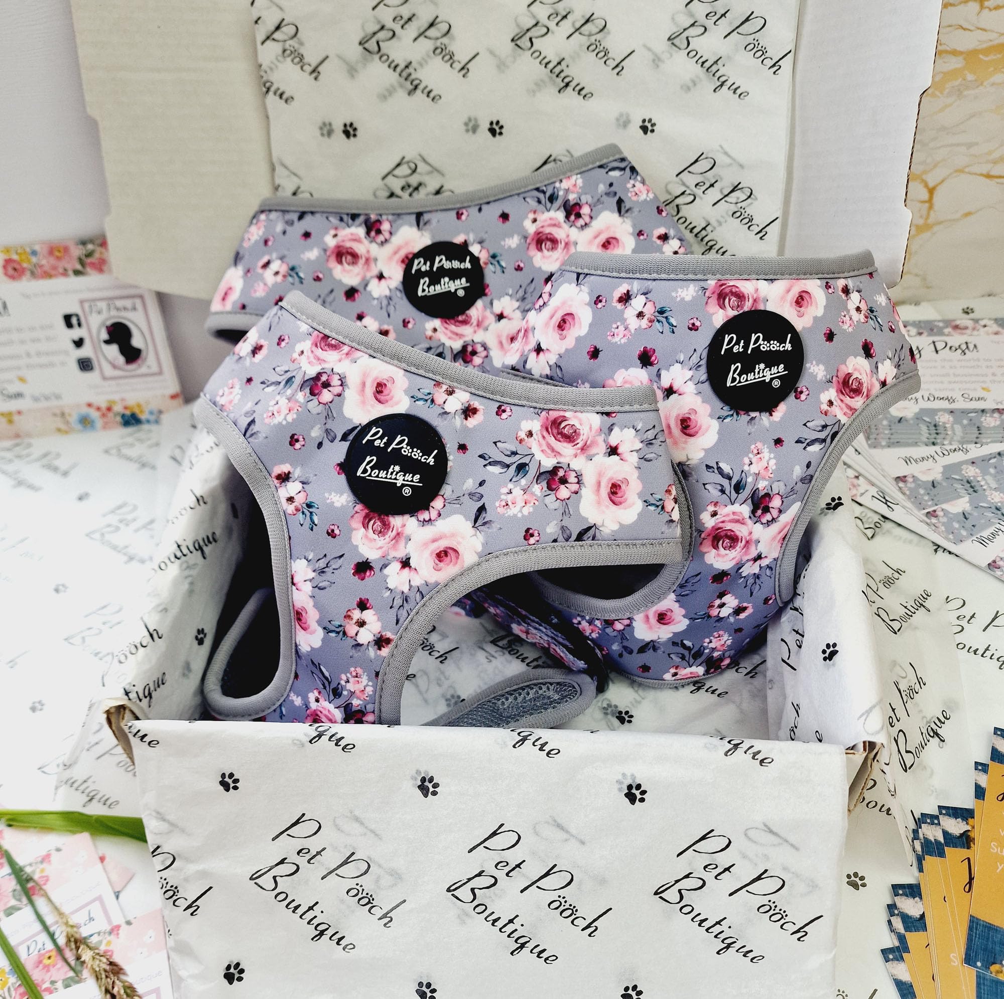 Secret Garden Floral Dog Harness L