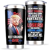 Polmmys Grandpa Gifts - Best Grandpa Ever Mug Cup for Christmas, Birthday, Fathers Day - 20oz Coffee Tumbler, Insulated Stainless Steel