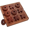 Creekview Home Emporium Large Tic Tac Toe Game Outdoor Game Table - 8.6 x 8.6in Wooden Table Top Games with Hiding Box