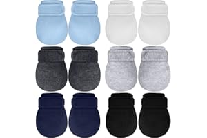 Newcotte Adjustable Baby Mittens No Scratch Newborn Cotton Breathable Gloves Warm Baby Mitts for Boys