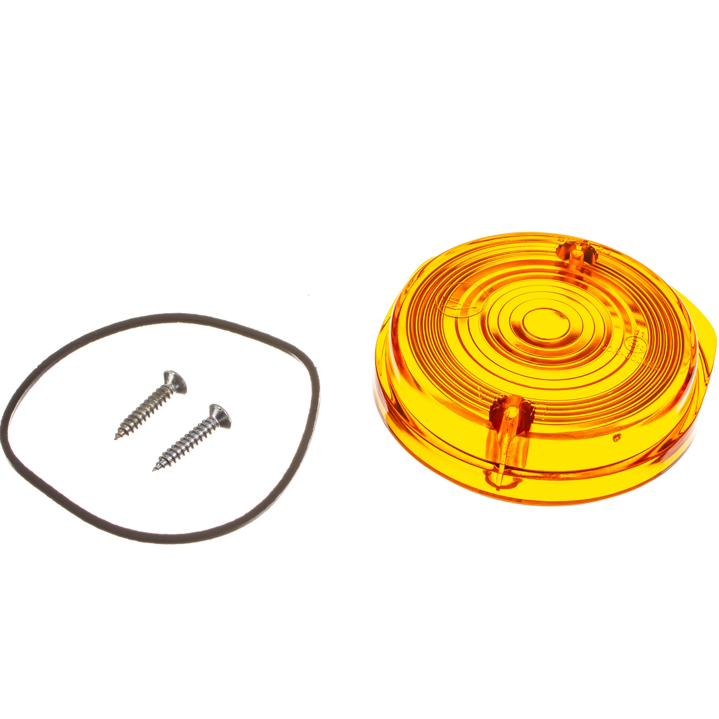 Front turn signal cap, round, orange including rubber gasket + screws - Simson S50, S51, S70, SR50, SR80 - MZ ETZ, TS