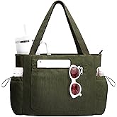 LOTEZAVA Tote Bag for Women Large Corduroy Tote Work Bags with Compartments Shoulder Bag Handbag for Travel, Teacher Nurse