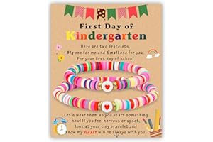 DAYANEY First Day of School Bracelet, Mommy and Me Bracelets Back to School Decor as First Day of Kindergarten Gift, Back to School Bracelet as 1st Day of School Bracelets for Daughter or Son