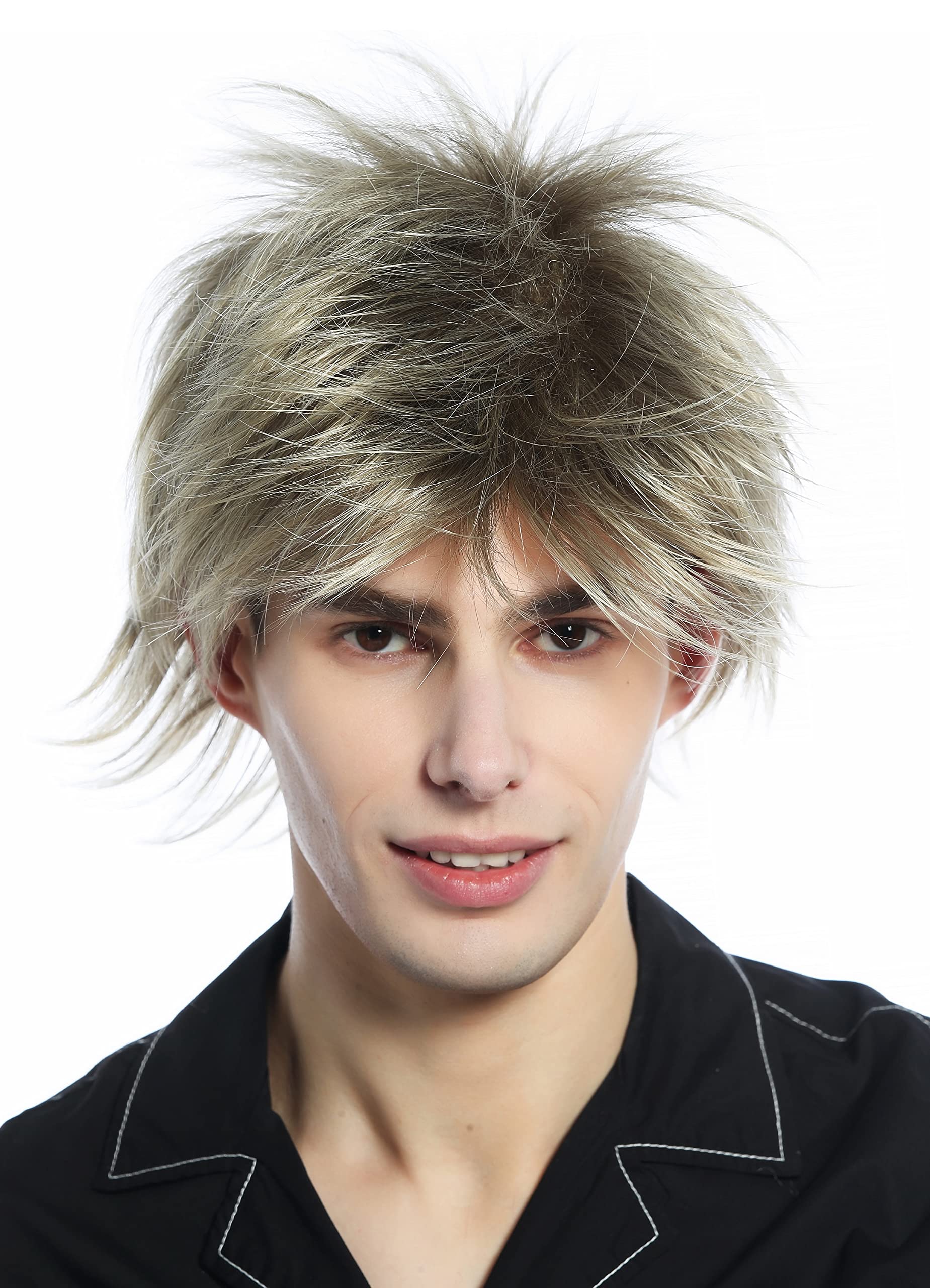 WIG ME UP - M-261-18T22 Wig Men Women short wild unruly 80s retro style mixed blond