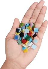 BELLE VOUS Mixed Colour Stained Glass Mosaic Tiles 700 Pieces 1x1 cm view 3