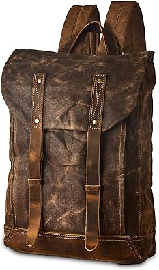 Amazon Co Jp ブラスタック レザークラフト メンズ ワックスキャンバス バックパック カジュアル 15 6インチ ラップトップ ブックバッグ シューズ バッグ