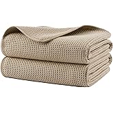 POLYTE 380 GSM Microfiber Oversize Quick Dry Lint Free Waffle Bath Towel for Body, 60 x 30 in, Set of 2