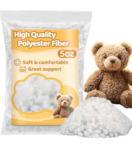 JNENERY 60g Polyester Fiber Fill - Fluffy Stuffing For DIY Crafts, Pillows & Plushies