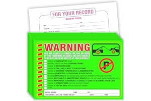 PARTH IMPEX Parking Violation Stickers Notice (Pack of 50) Tow Warning You are Illegally Parked Multi Reasons - Large Size 6" X 9" – Green