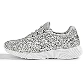 K KIP WOK Fashion Glitter Sneakers for Womens Silp On Running Shoes Lightweigt Tennis Walking Sneakers