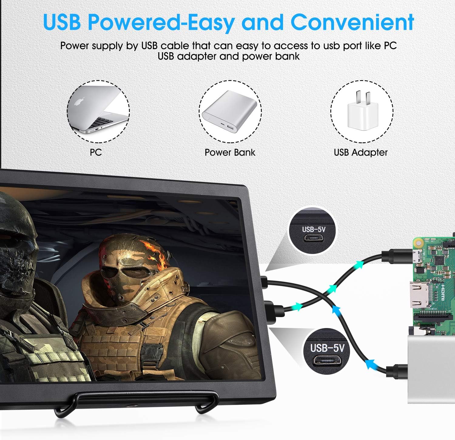 Kalesmart Portable Gaming Monitor 15 6 Inch Full Hd Pc Monitor With Double Hdmi 19x1080 Ips Display