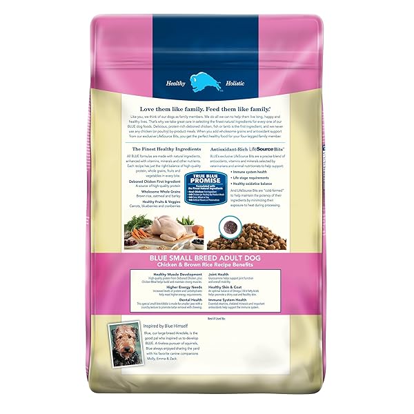 BLUE BUFFALO LIFE PROTECTION FORMULA ADULT SMALL BREED DRY DOG FOOD, SUPPORTS HIGH ENERGY NEEDS, MADE WITH NATURAL INGREDIENTS, CHICKEN & BROWN RICE RECIPE, 15-LB BAG