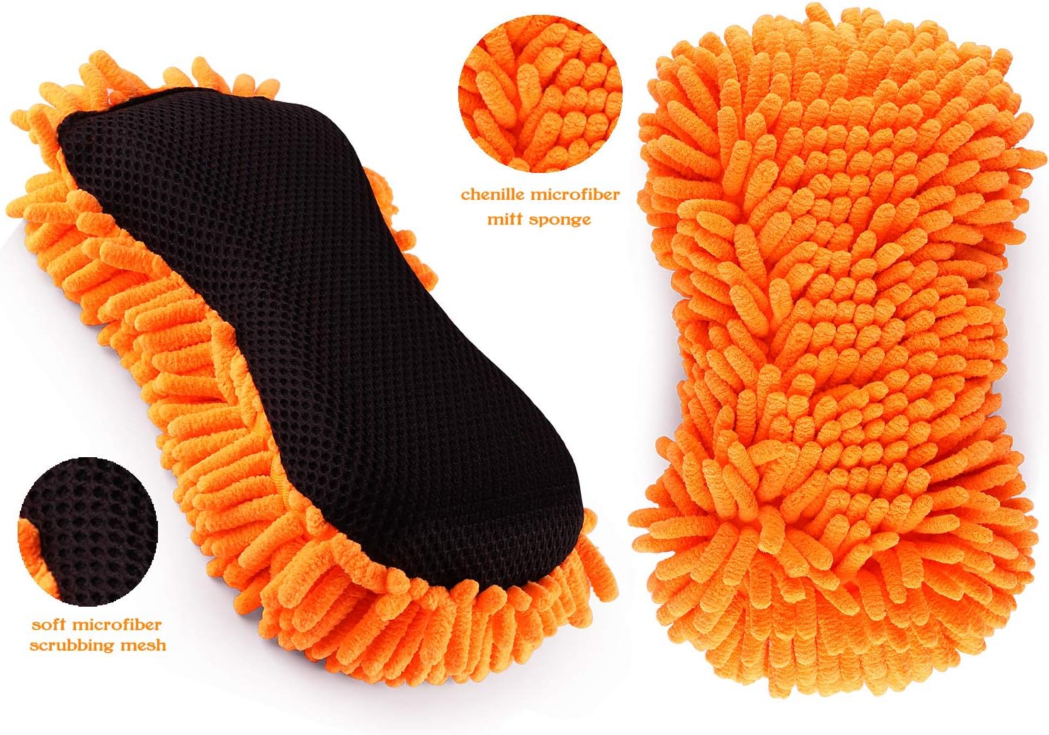 SCRUBIT Microfiber Car Wash Sponge Non-Scratch Microfibers for Cleaner Cars, Great for Everyday Cleaning - Automobile Cleaning Sponges Essential Part of Any Car Wash Kit - 2 Pack: Automotive