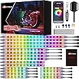 18pcs Underglow LED Strip Light Kit with APP Control, Dual Zone, Brake Turn Signal, 12V Waterproof Pixelglow Effects for Motorcycles, Trikes, Golf Carts, ATVs, UTVs - M18AP