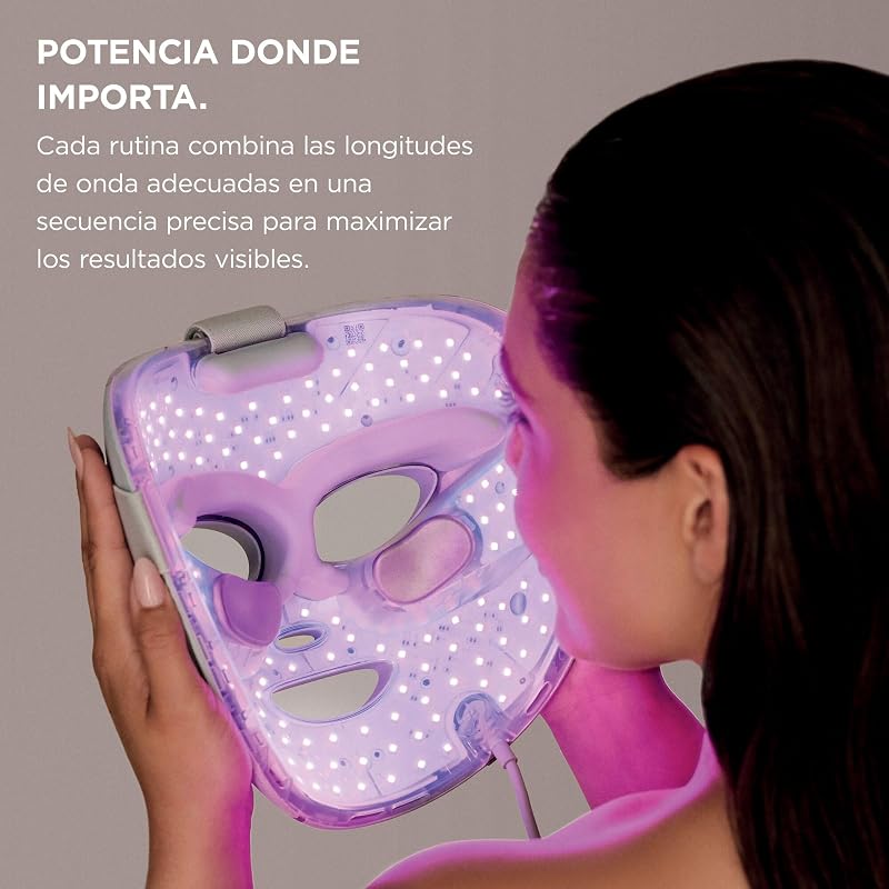 CryoGlow, Máscara Facial LED Vermelha e Azul, Cor Azul