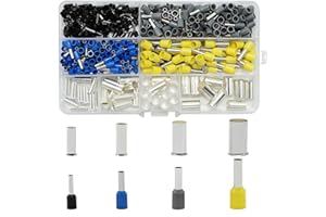 Anxingo 390pcs 8 Sizes Wire Ferrules Kit AWG (2 4 6 8 10 12 14 16) Wire Ferrules Kits Crimp Terminals Assortment Kit
