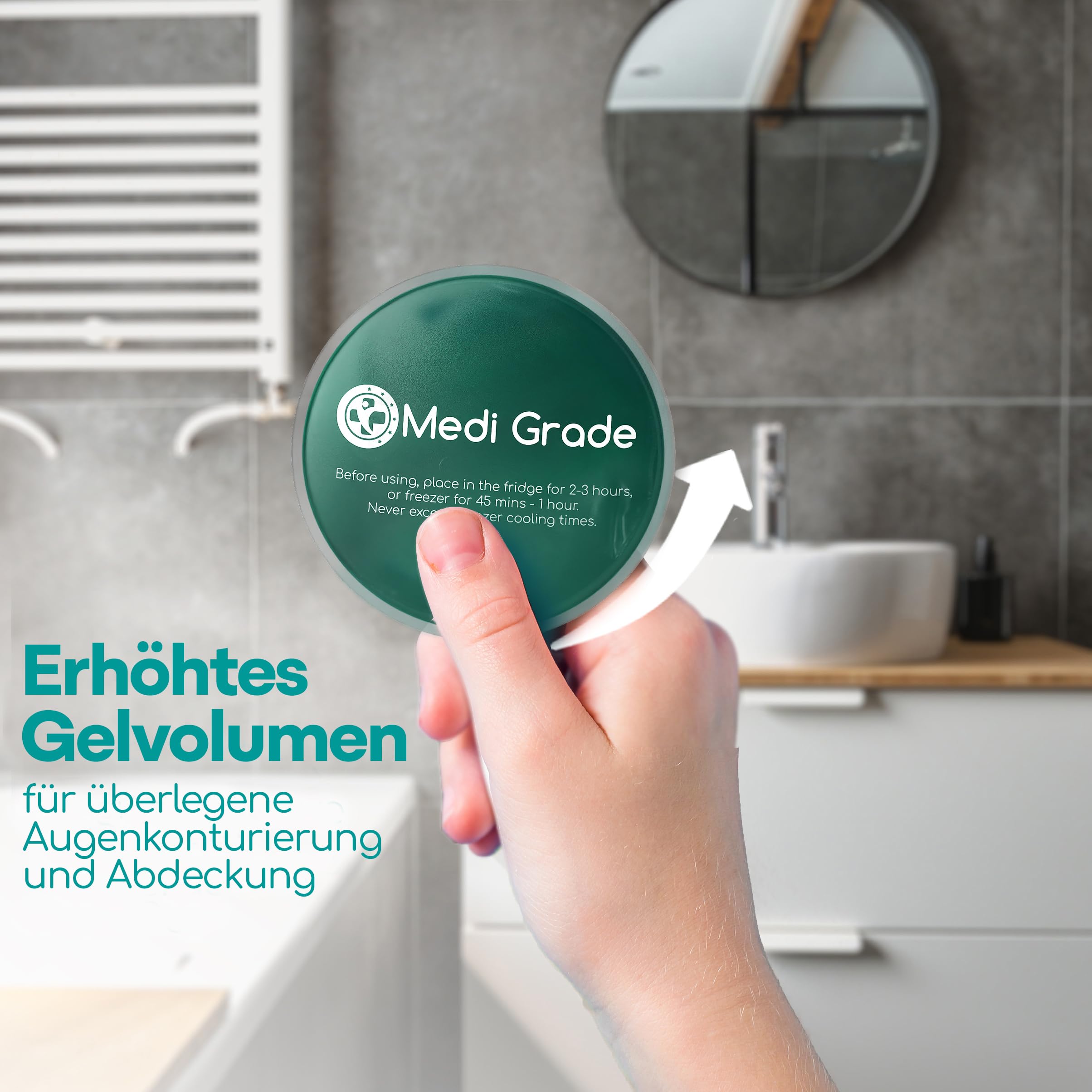 Medi Grade Kühlmaske Gesicht - Gel Augenmaske Kühlend Wiederverwendbar mit 2x Augen Kühlpads, 1 Lycra-Gewebe, Kühlende Aufbewahrungstasche - Entspannung zu Hause Augenkühlmaske mit Bänder 8