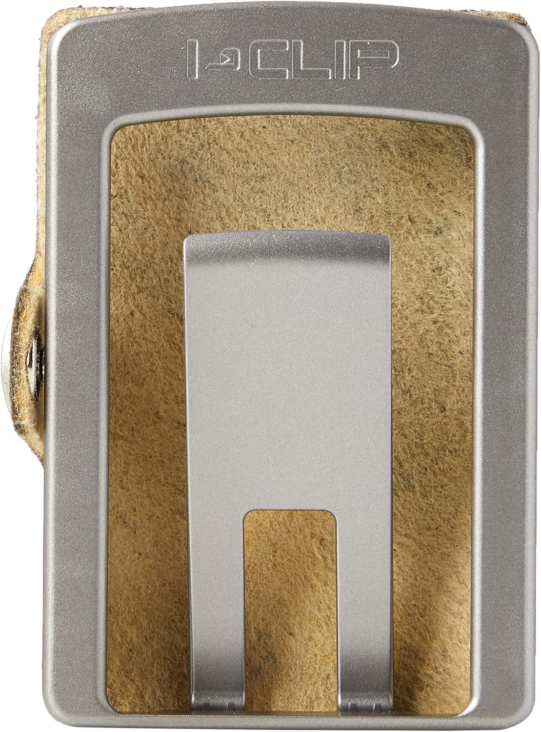 I-Clip Eye Clip Deer Leather Credit Card Case Wallet -Olive