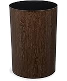 Umbra Treela Small Trash Can – Durable Garbage Can Waste Basket for Bathroom, Bedroom, Office and More, 4.5 Gallon Capacity with Elegant Walnut Exterior Finish