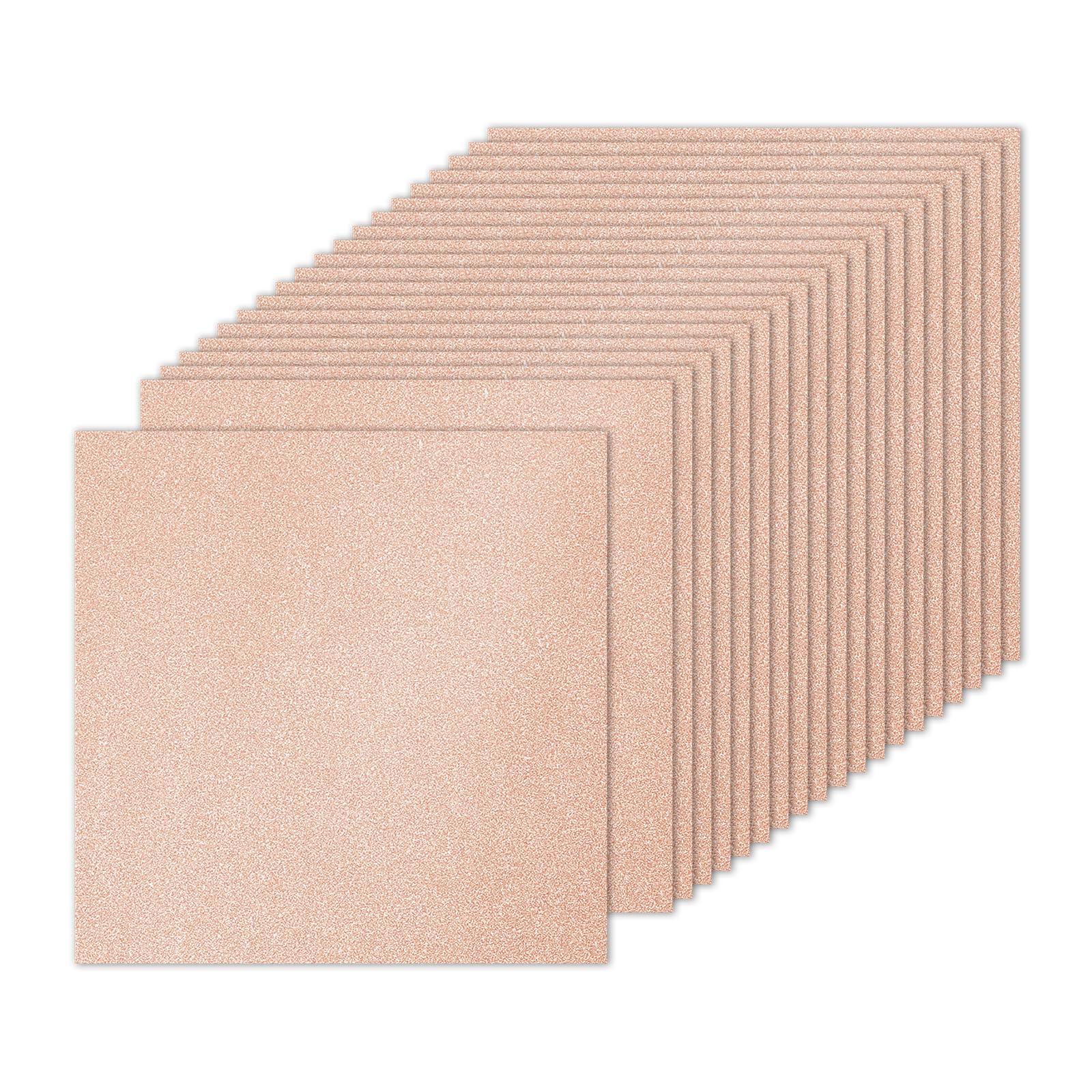 PATIKIL 20 Sheets Rose Gold Glitter Cardstock 10 x 10 in, Glitter Card Stock Paper Square Premium Sparkly Paper Craft Cardstock Paper 250gsm for Scrapbook Card DIY Art Wedding Party