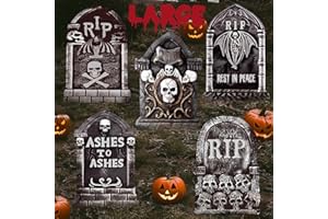 MUEISYTP 25.2inch DIY Halloween Tombstones Decorations Outdoor 5PCS Halloween Yard Signs Decoration,Halloween Graveyard Tombstones for Graves Gravestones Outdoor Decorations