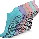 Non Slip Yoga Socks with Grips for Pilates, Ballet, Barre, Barefoot, Hospital Anti Skid Socks for Women and Men