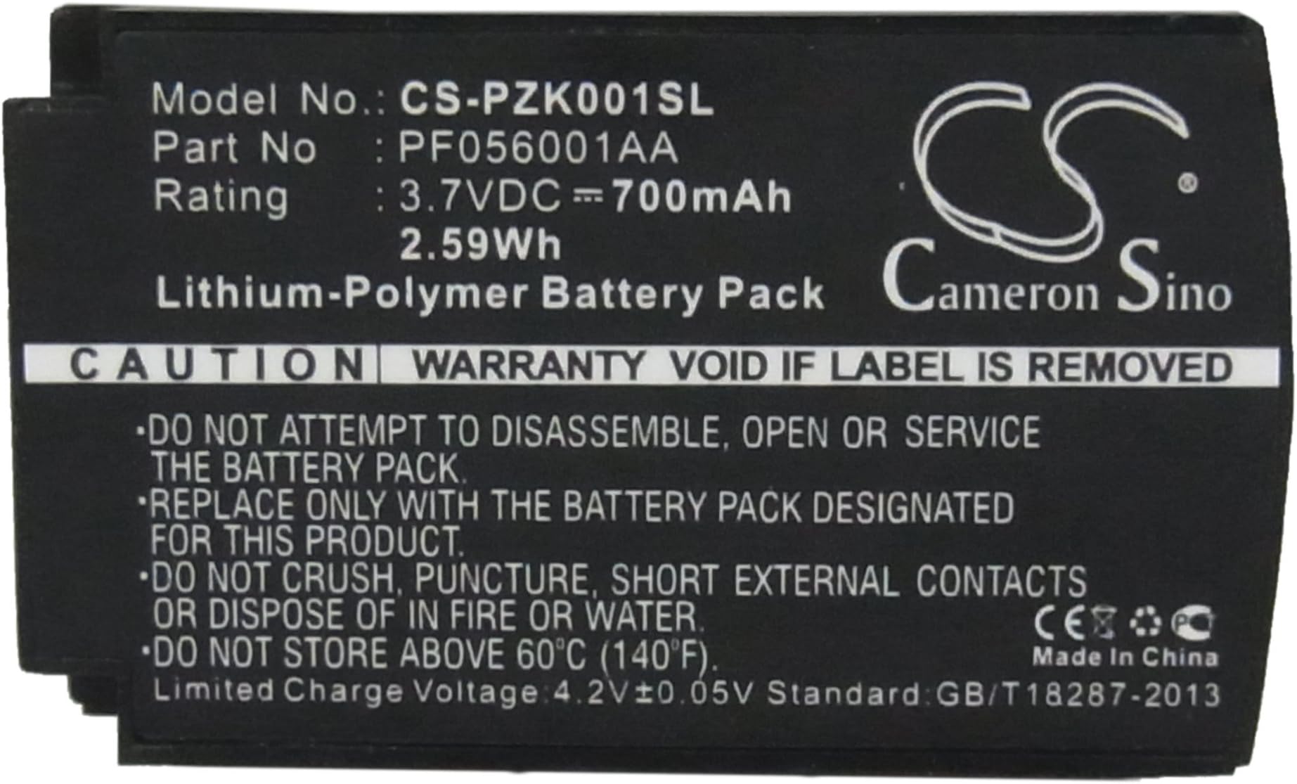 Wireless Headset Battery for Parrot ZIK fits Parrot PF056001AA(700mAh/2.59Wh,3.70V,Li-Polymer,Cameron Sino)