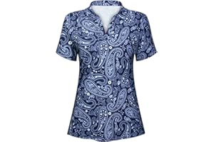 CUCUCHY STYLE Cucuchy Womens V Neck Golf Polo Shirts Moisture Wicking Sports Workout Tops