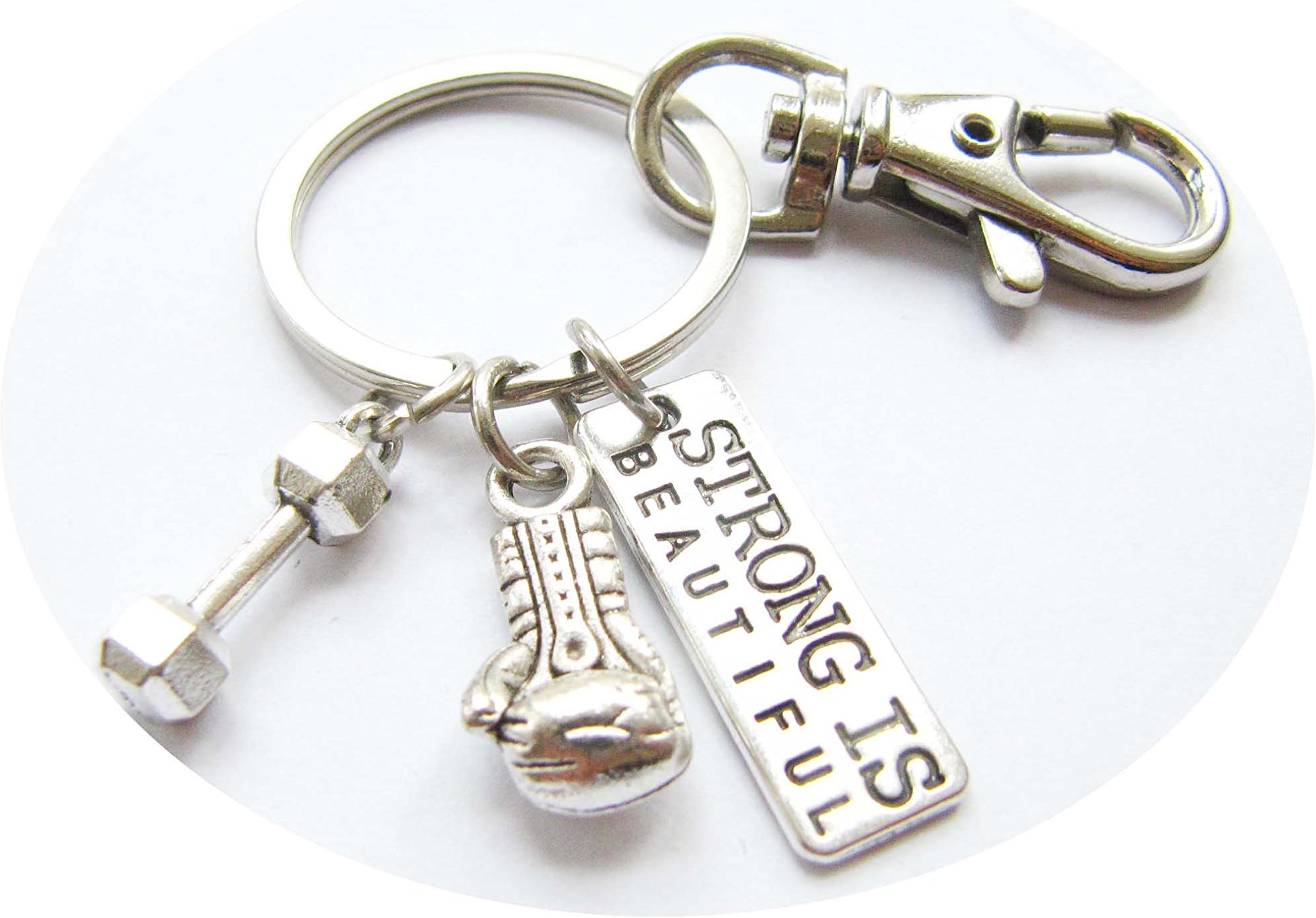 simplejewelrysale keychain Boxing Keychain, Boxing Gloves Key Chain, Never Give Up Charm Keyring, Boxing Gloves Charm Boxing Mitts Gym Gifts
