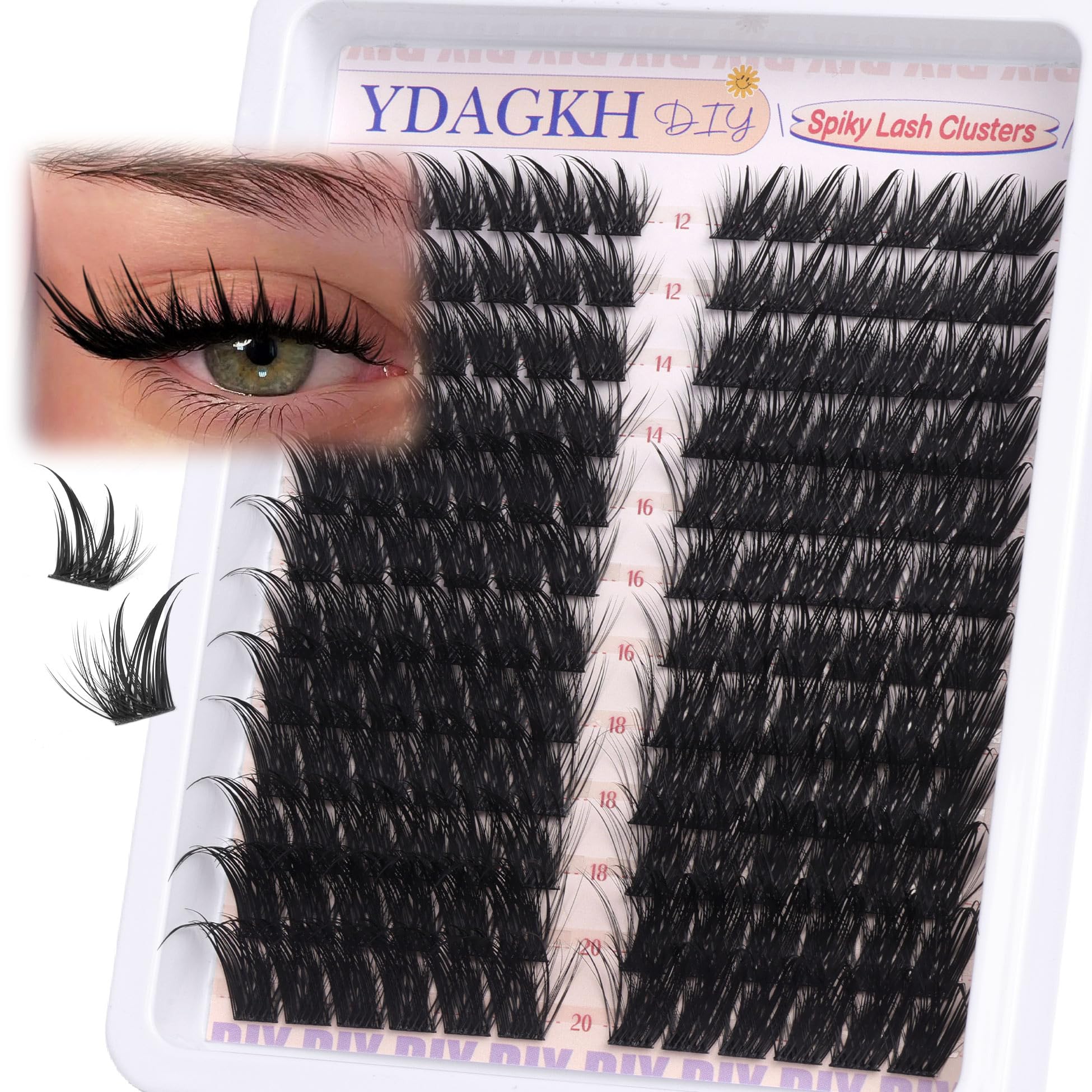 Photo 1 of Manga Lash Cluster Fairy Wispy Eyelash Clusters Fox Eye Spiky Cluster Eyelash Extensions Natural Lash Extension Long 12-20mm DIY Anime Individual Lashes Cat Eye 144Pcs