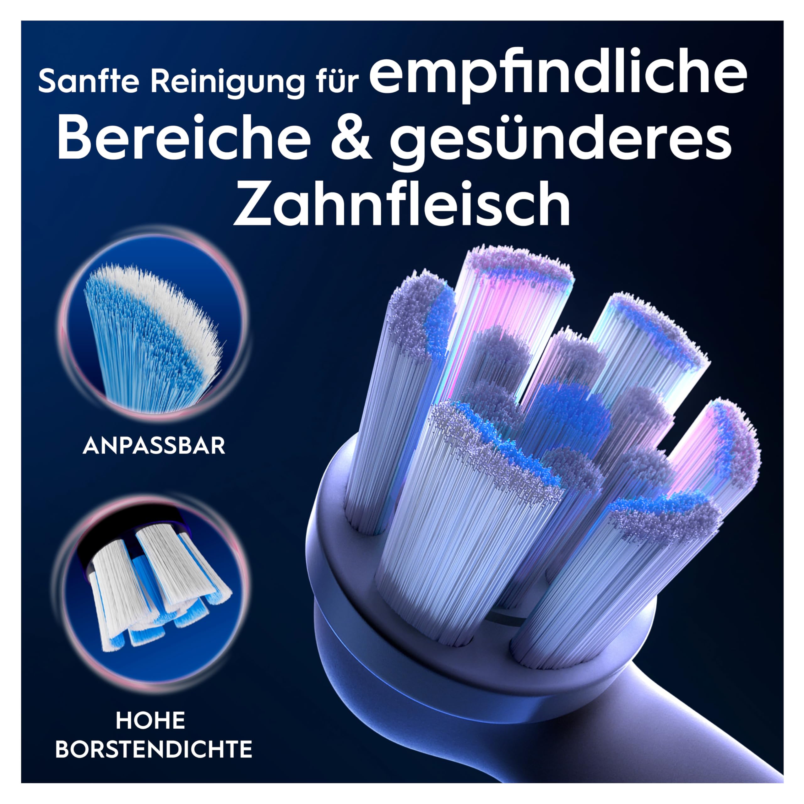 Oral-B iO Sanfte Reinigung Aufsteckbürsten — ORIGINAL Zahnbürstenaufsatz für Elektrische Oral-B iO Zahnbürsten — Ersatzbürsten, Bürstenköpfe für empfindliches Zahnfleisch & Zähne — Weiß, 8 Stück 3
