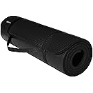 AmazonBasics 1/2-Inch Extra Thick Exercise Mat with Carrying Strap, Black