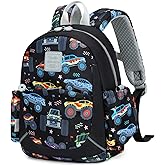 CAMTOP Toddler Backpack for Boys Girls 2-4, Kids Backpacks for Kindergarten Preschool, 12" H Small Bookbag for Daycare Travel (Black, 12''- Not fit A4 folder)