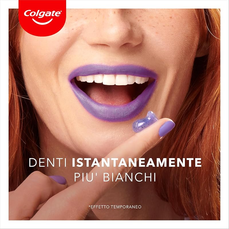 Dentifricio Sbiancante Max White Purple Reveal 4 Confezioni da 75 ml I Per Denti Bianchi I Sicuro Per Lo Smalto I Contiene Fluoro I Sbiancamento denti I Bianco naturale