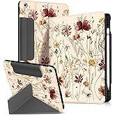 Miss Adola for iPad 9th/8th/7th Generation 10.2 Inch Case with Pen Holder for Boys Girls Women Men Cute Cartoon Anime Cool Funny Protector Stand Tablet Cover for Apple i Pad 7/8/9, Grow Flower