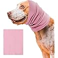 Ymapinc Dog Ear Cover for Blow Drying, Pink Winter Hat Warmer Ear Protector, Pet Soft Snood for Anxiety Relief Quiet Ears for Dogs During Grooming Noise Bath Drying