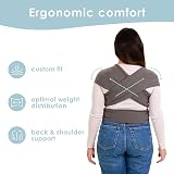 Sleepy Wrap Baby Carrier Grey Newborn to Toddler 7-35 lbs Machine Washable view 4