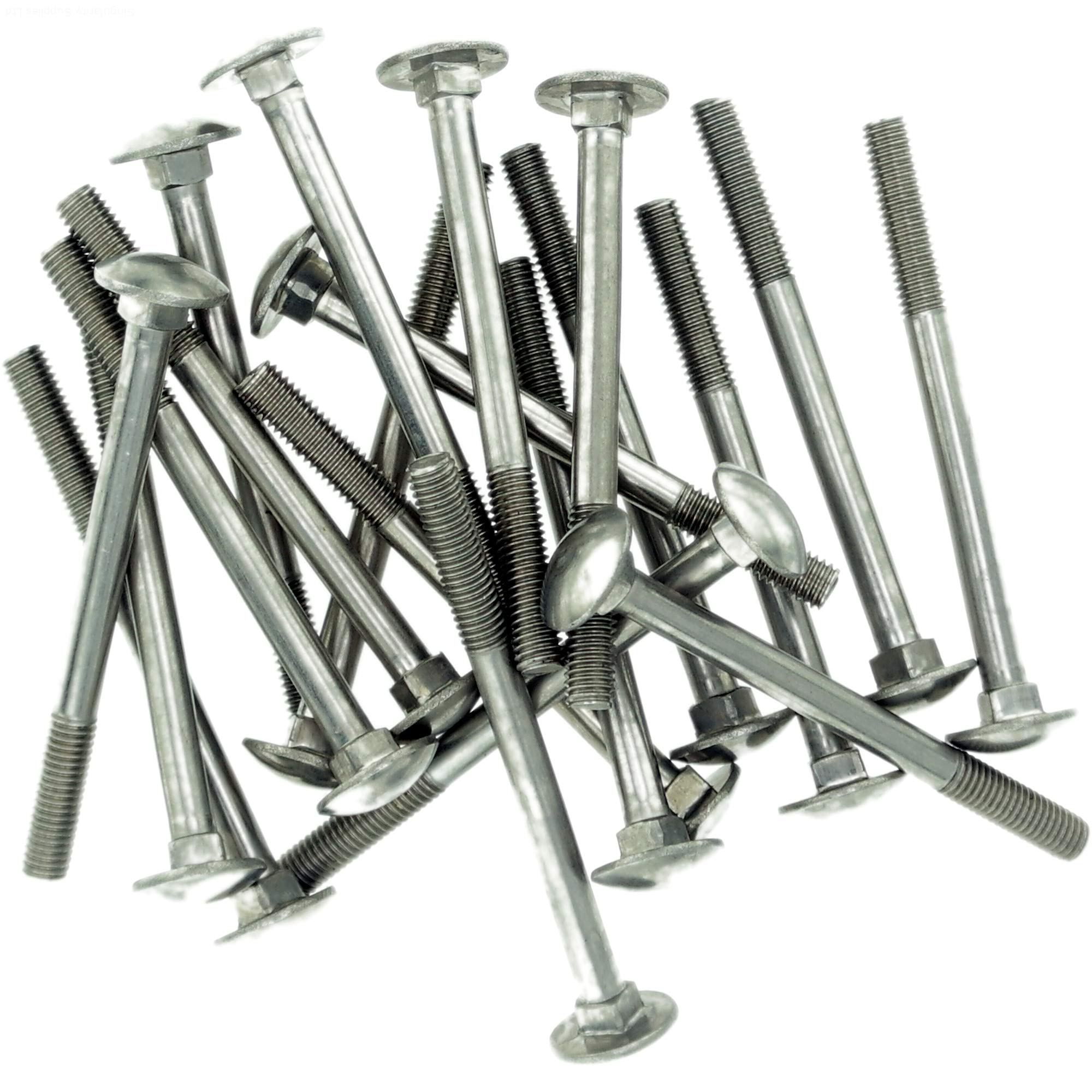 M6 (6mm x 60mm) Cup Square Carriage Bolt (Partially Threaded) - Stainless Steel (A2) (Pack of 10)