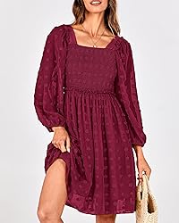 BTFBM Women Square Neck Smocked Dresses 2024 Summer